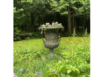 Ornate Cast Iron Garden Urn