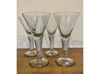 Set Of 4 Crystal Glasses Barware