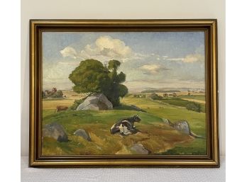 Theodore B. Dahl Oil Painting With Cows