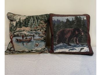 Sweet Country Pictorial Pillows Bear And Fishing