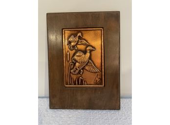 Bruce Fox Ducks Plaque With Wood