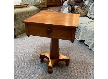 19c Empire Pedestal One Drawer Stand