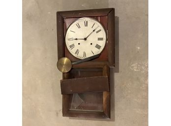 Antique Regulator Wall Clock As Found