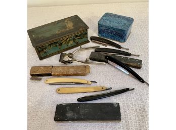 Antique Tins And Straight Razors