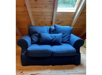 Gorgeous Blue Upholstered Loveseat By Safavieh