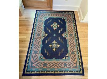 Graphic And Cool Flat Weave Wool Rug