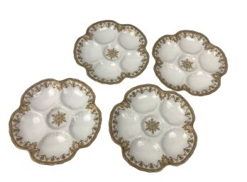 Vintage Limoges Haviland Oyster Plates - 4 Pieces