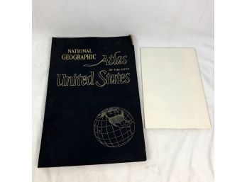 1960s National Geographic Atlas Of The Fifty United States And Collectible Map - 2 Pieces