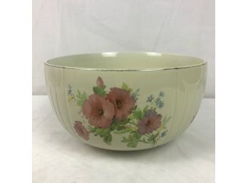 Vintage Hall's Superior Quality Kitchenware Mixing Bowl, Floral Motifs