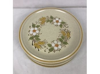 Hearthside Garden Festival Handpainted Stoneware Dinner Plates - 6 Pieces