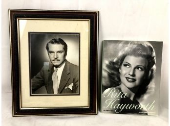 Old Hollywood' Lot, Laurence Olivier Autographed Photo And Rita Hayworth Book - 2 Pieces