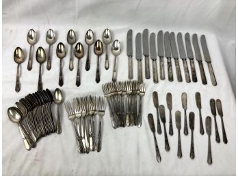 International Silver Plate C.1937 Hiawatha Silver Plate Flatware - 78 Pieces