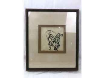 Original 1933 William Horace Littlefield Ink Drawing Titled 'Ballet The Son'