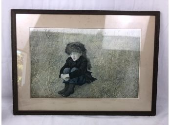 1953 'Faraway' By Andrew Wyeth Framed And Signed