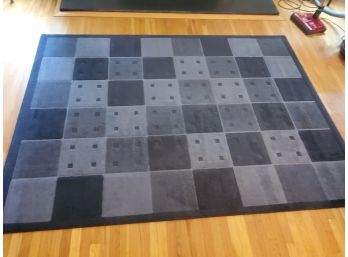 Blue Checkered Rug 5.5 X 7.5 Ft.