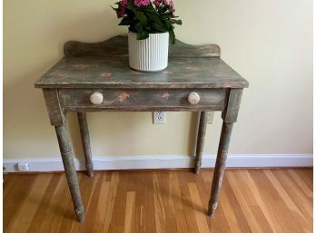 Painted Green With Flowers Vanity Table