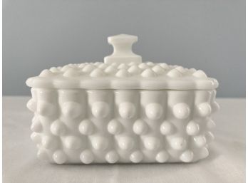 2 Of 2 Vintage Fenton Hobnail Covered Dish