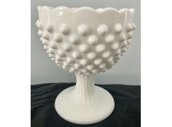 Vintage Fenton Hobnail Bowl On Pedestal Rare