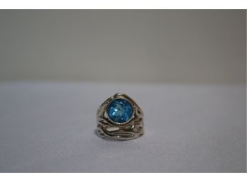 Sterling Hagit Gorali Israel Blue Stone Ring Size 8