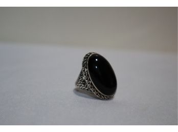 925 Sterling And Onyx Ring Thailand Size 8