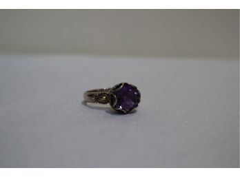 Sterling And 18K Purple Stone Ring Suarti Indonesia Size 8