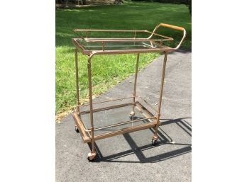 Fabulous MCM / Midcentury Style Cocktail / Tea Trolley - Great Copper Finish - SUPER NICE VINTAGE LOOK !