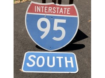 Interstate 95 / I-95 SOUTH Road Sign - Large Size - 24' X 24' - Red, White & Blue - GREAT SIGN