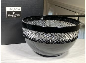 Absolutely Stunning New WATERFORD By JOHN ROCHA Black Cut Crystal Bowl In Box - PAID $325 - FABULOUS BOWL !