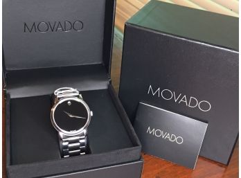 Brand New Mens MOVADO Classic Museum Collection Watch $795 Retail - All Stainless - Guaranteed Authentic