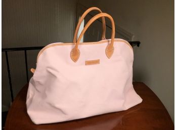 Fabulous Large DOONEY & BOURKE Travel / Overnight Bag LIKE NEW - Soft Pink Canvas - Made In Italy - Paid $795