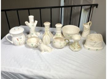 Fantastic Group Lot Of BELLEEK Porcelain - Mixed Marks (12) Twelve Pieces - Including Collector Pieces 1 OF 2