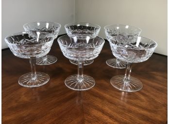 Lot Of Six (6) WATERFORD LISMORE Pattern Champagnes / Desserts - Beautiful Condition