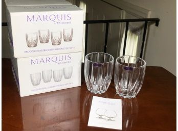 Lot Of 8 WATERFORD / MARQUIS Rocks / Old Fashioned Glasses - Paid $200 Omega & Brookside Patterns - 4 Of Each