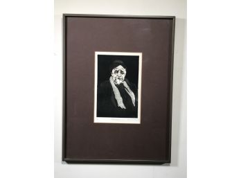 Great Looking Vintage Etching / Print SANDY TRAUB - Signed & Numbered - 1/25 - REFLECTIONS