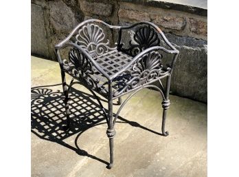 Beautiful Vintage Black Wrought / Cast Iron Plant Stand - Very Unusual Form And Size - Other Uses