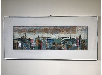 Beautiful Mixed Media Modern Painting - Illegible Writing On Back - Lenox Mass ? Key West Fla ? TAKE A LOOK