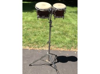 Fantastic Pair Of Professional Bongo Drums / Bongos By MATADOR / LP With Heavy Duty Chrome Stand