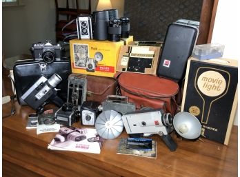 Great HUGE LOT Of Vintage Film & Movie Cameras MANY PIECES For One Bid - Many Have Original Boxes / Booklets