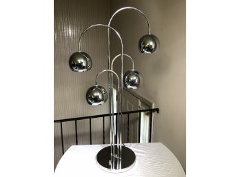 Incredible Large Vintage MODERN / MCM Chrome Ball Lamp - Great Look ! - FABULOUS LAMP - WOW ! (1 OF 2)