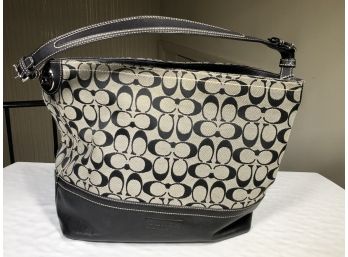 Fantastic Black & Gray COACH Purse / Handbag - Absolute Genuine - Very Nice Bag In Great Condition