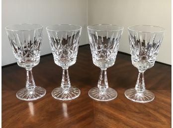 Lot Of Four (4) WATERFORD LISMORE Pattern Port Wine / Sherry Glasses 6' - BEAUTIFUL !