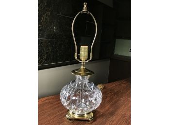 Beautiful WATERFORD Crystal Lamp - Very Pretty Form - Excellent Condition - No Issues - Lacquered Brass Base