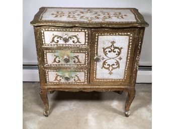 Fabulous Vintage Gilt Painted Italian Cabinet FLORENTIA / Florentine - Made In Italy - Amazing Patina