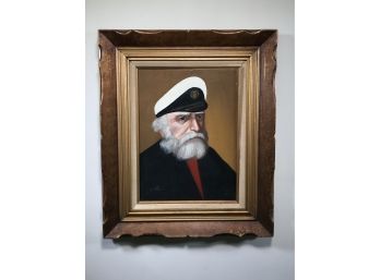 Wonderful Vintage Ship Captain Painting - Oil On Canvas - Pelbon ? Pelborne ? - GREAT LOOKING PIECE !