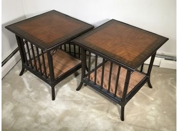 Fabulous Pair Of Large PALECEK Faux Bamboo Tables - Great Condition - Paid $1,475 EACH - Fantastic Tables !