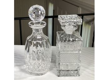 Two Wonderful Cut Crystal Decanters - One Is WATERFORD - Both In Fantastic Condition - NICE DECANTERS !