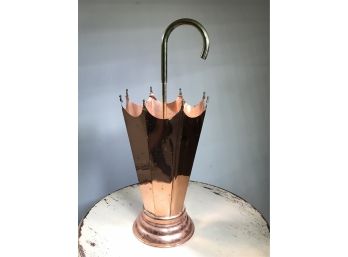 Great Vintage Lacquered Copper Umbrella Form Umbrella Stand - Made In Portugal - Very Well Made - Quality !