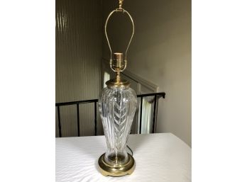 Stunning WATERFORD Crystal Table Lamp With Brass Base & Harp - Paid $1275 - Excellent Condition