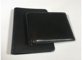 Awesome New COACH Black Leather Passport Wallet & WATERFORD Leather Wallet - Both Are / Look New !