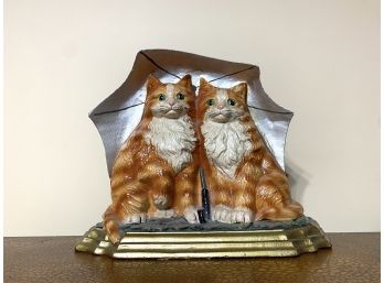 Painted Cast Iron Kitty Doorstop